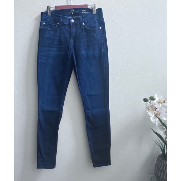 7 For All Mankind Jeans Women's Size 28x28 Blue Gwenevere High Waist Ankle - Picture 1 of 7